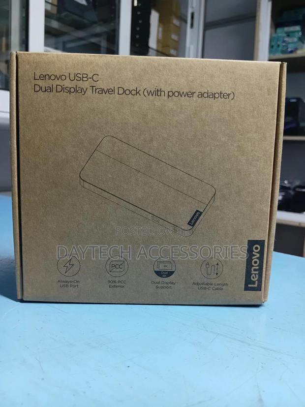 This Is a Lenovo Usb-C Dual Display Travel Dock With a Power Adapter.