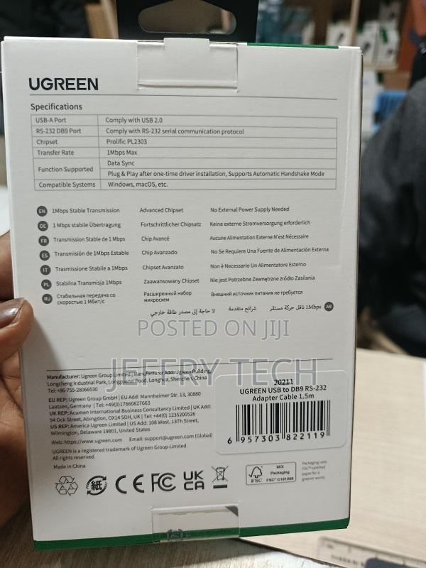 Ugreen Usb 2.0 to Rs232 Db9 Serial Cable Male a Converter Adapter With - thumbnail 2