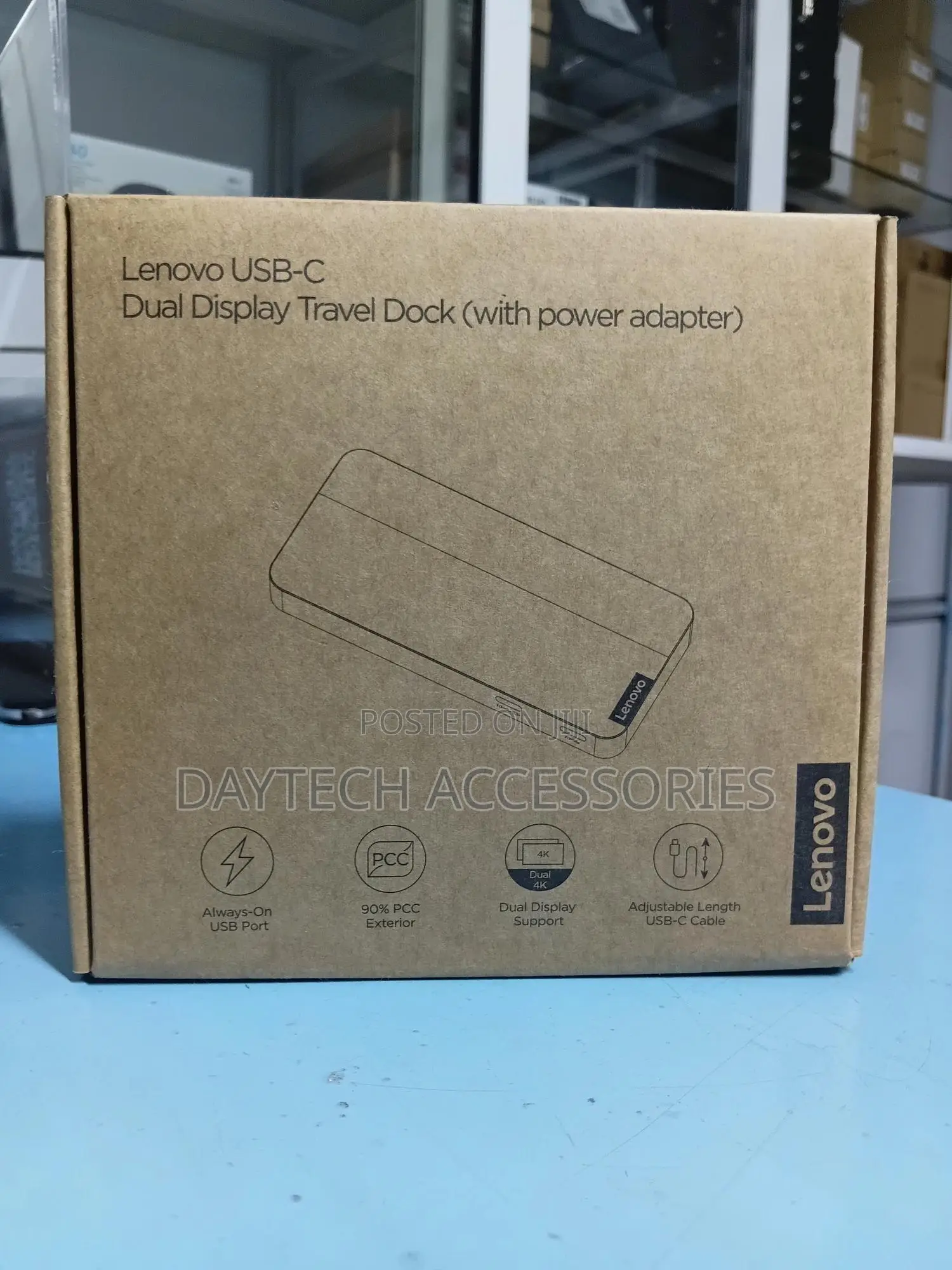 Lenovo Usb-C Dual Display Travel Dock With 100w Adapter Uk 40b90100uk