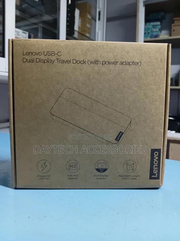 Lenovo Usb-c Dual Display Travel Dock 7 Ports Extensive Connectivity.
