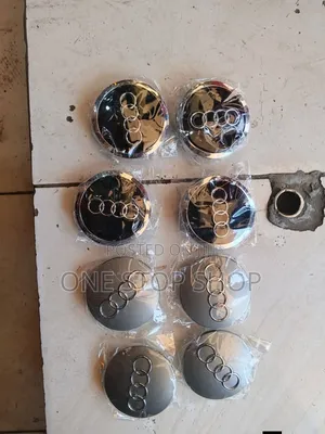 4pc Audi Centre Caps In Black Or Grey Finishes Fits Various Audi Model