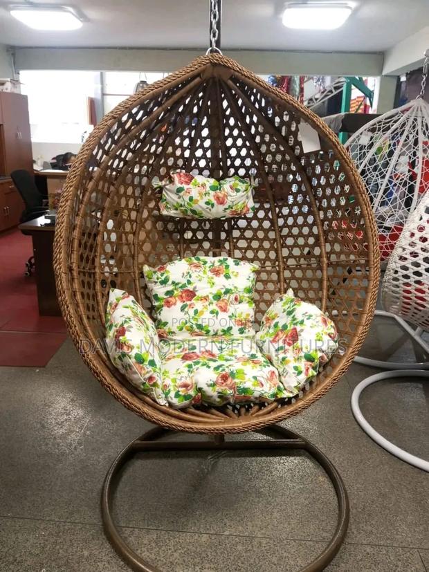 A Brown Rattan Hanging Egg Chair