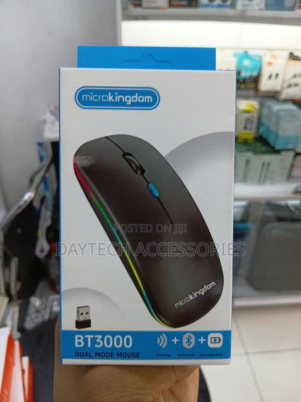 Microkingdom Bt3000 Dual Mode Rechargeable Wireless Mouse in Black. - thumbnail 2
