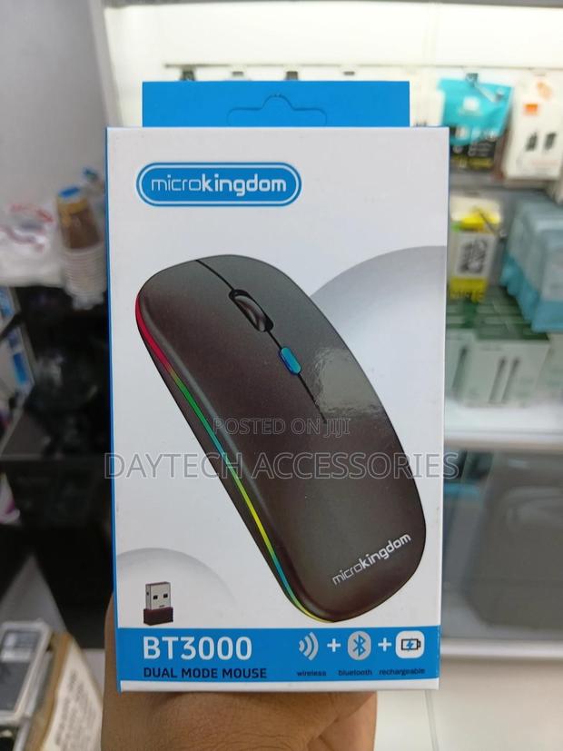 Microkingdom Bt3000 2.4g Rechargeable Wireless Bluetooth Mouse - Black