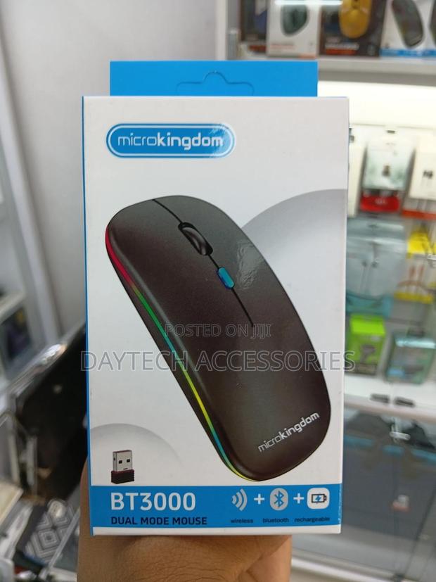 Microkingdom Bt3000 2.4g Rechargeable Wireless Bluetooth Mouse - Black - thumbnail 2