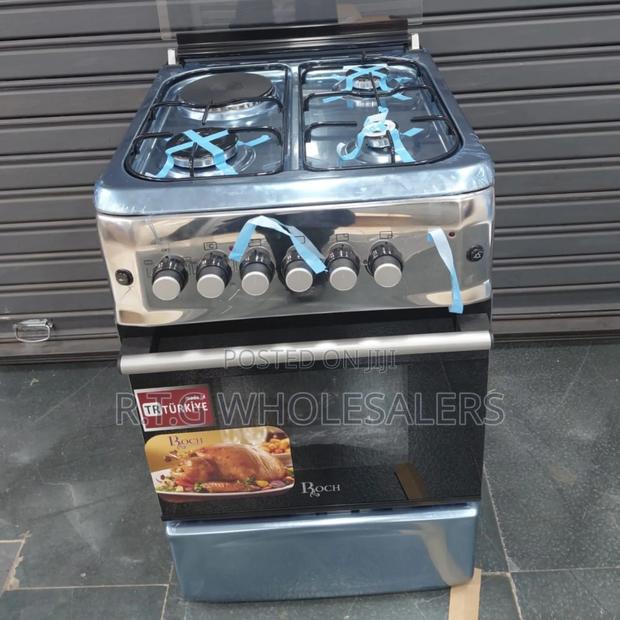 Roch 50*55 3+1 Gas Electric Cooker – Silver