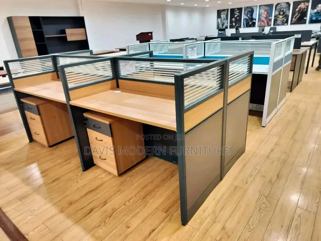 Brown Wood -Toned Office Workstation