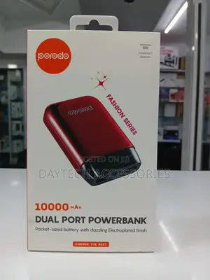 Porodo Pd-1006a Fashion Series Power Bank 10000 Mah - Red