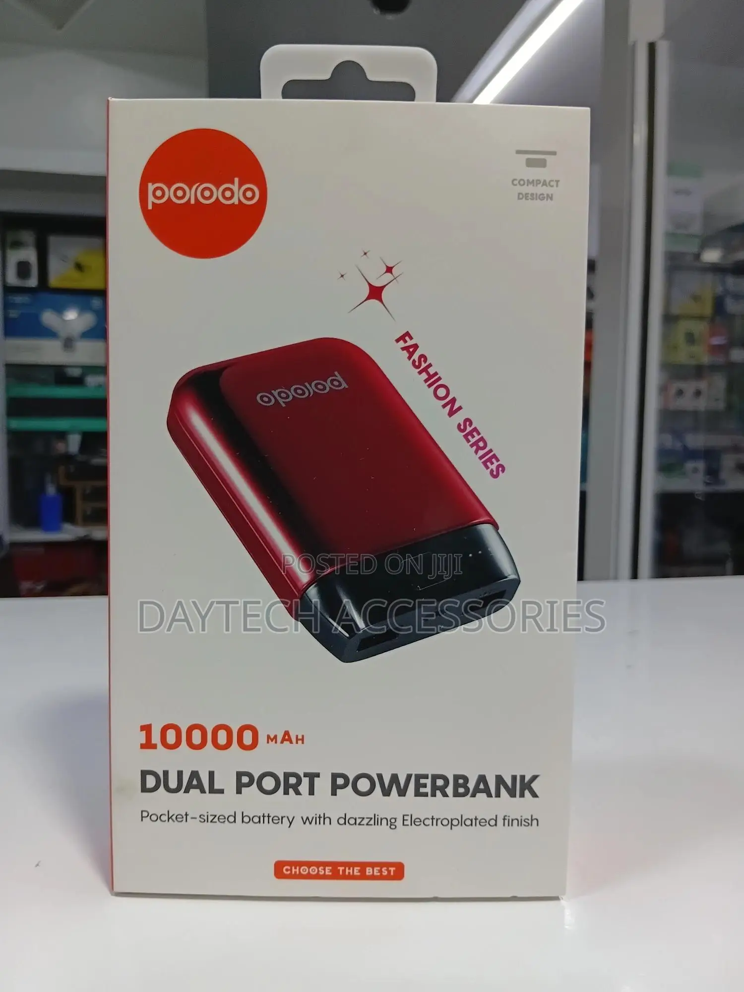 Porodo Fashion Series 10000mah Dual Port Powerbank (Pd-1006a-Rd)