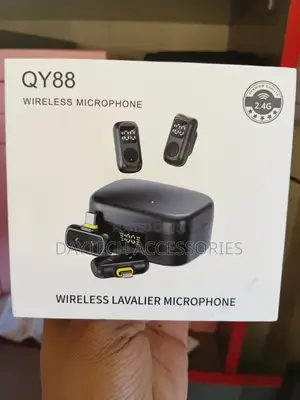 Qy88 Wireless Microphone With Noise Cancellation, Clip-on Lavalier Mic