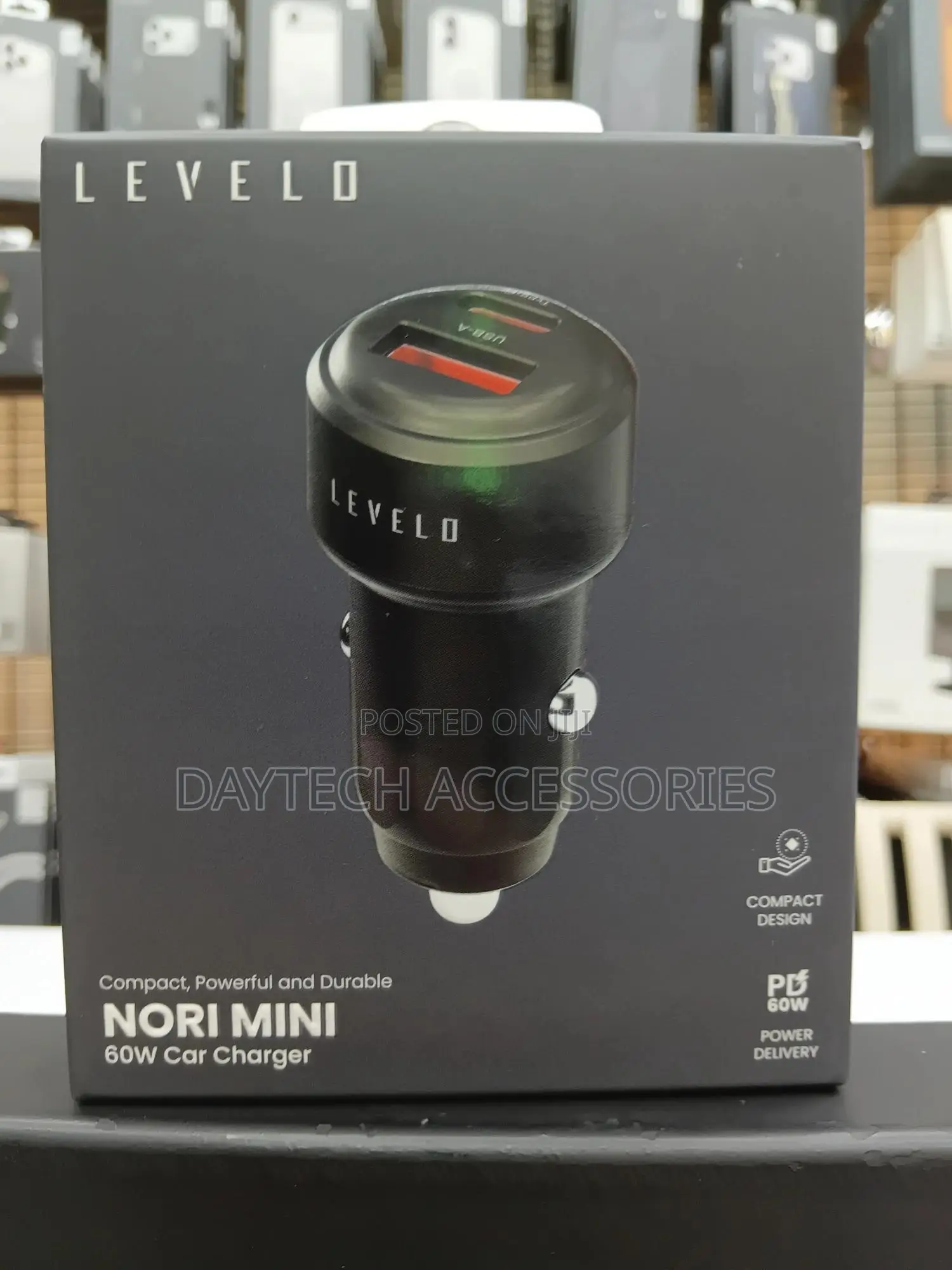 Levelo Nori Mini 60w Car Charger - Black