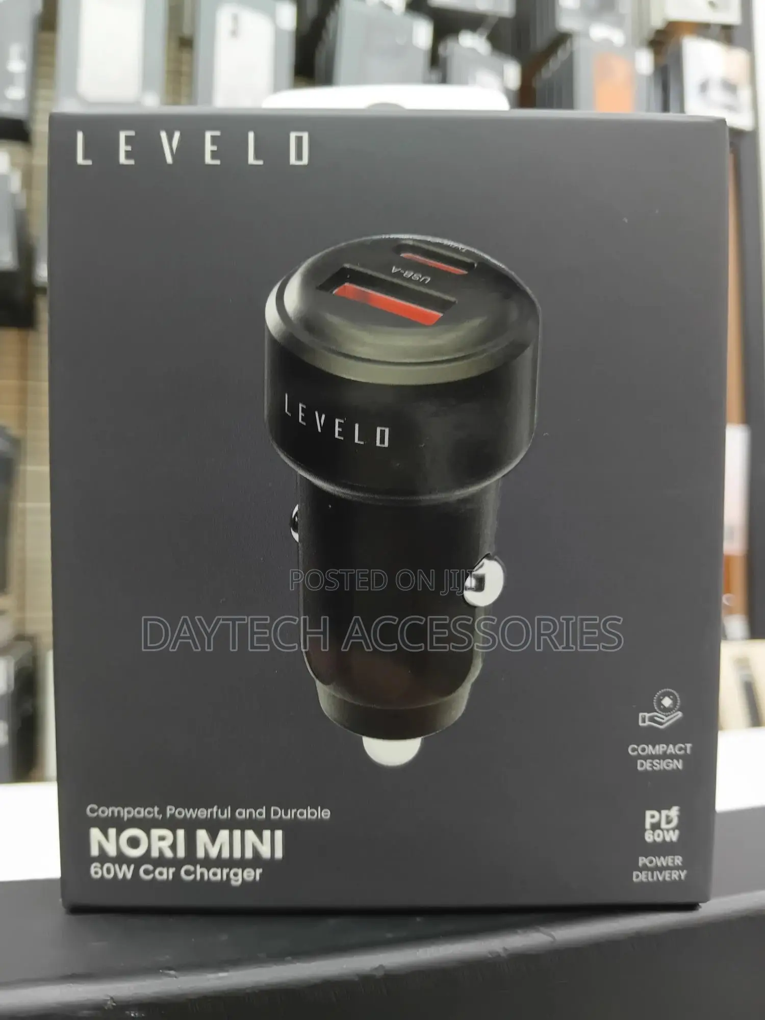 Levelo Nori Mini 60w Car Charger - Black