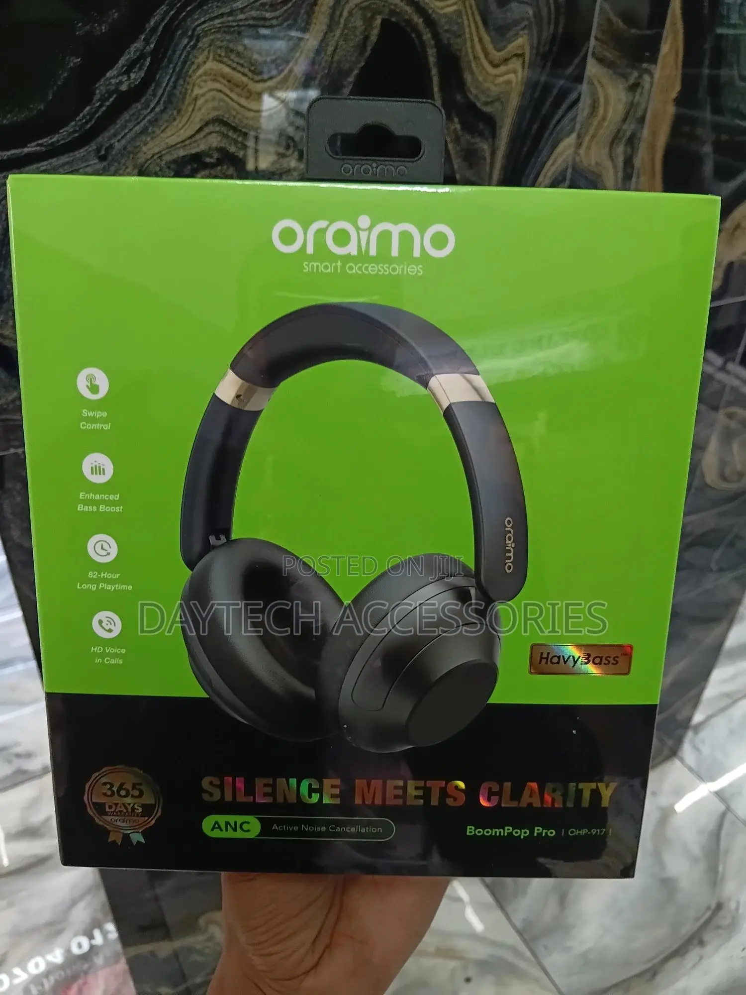 Oraimo Boompop Pro Anc Over-Ear Headphones - Black