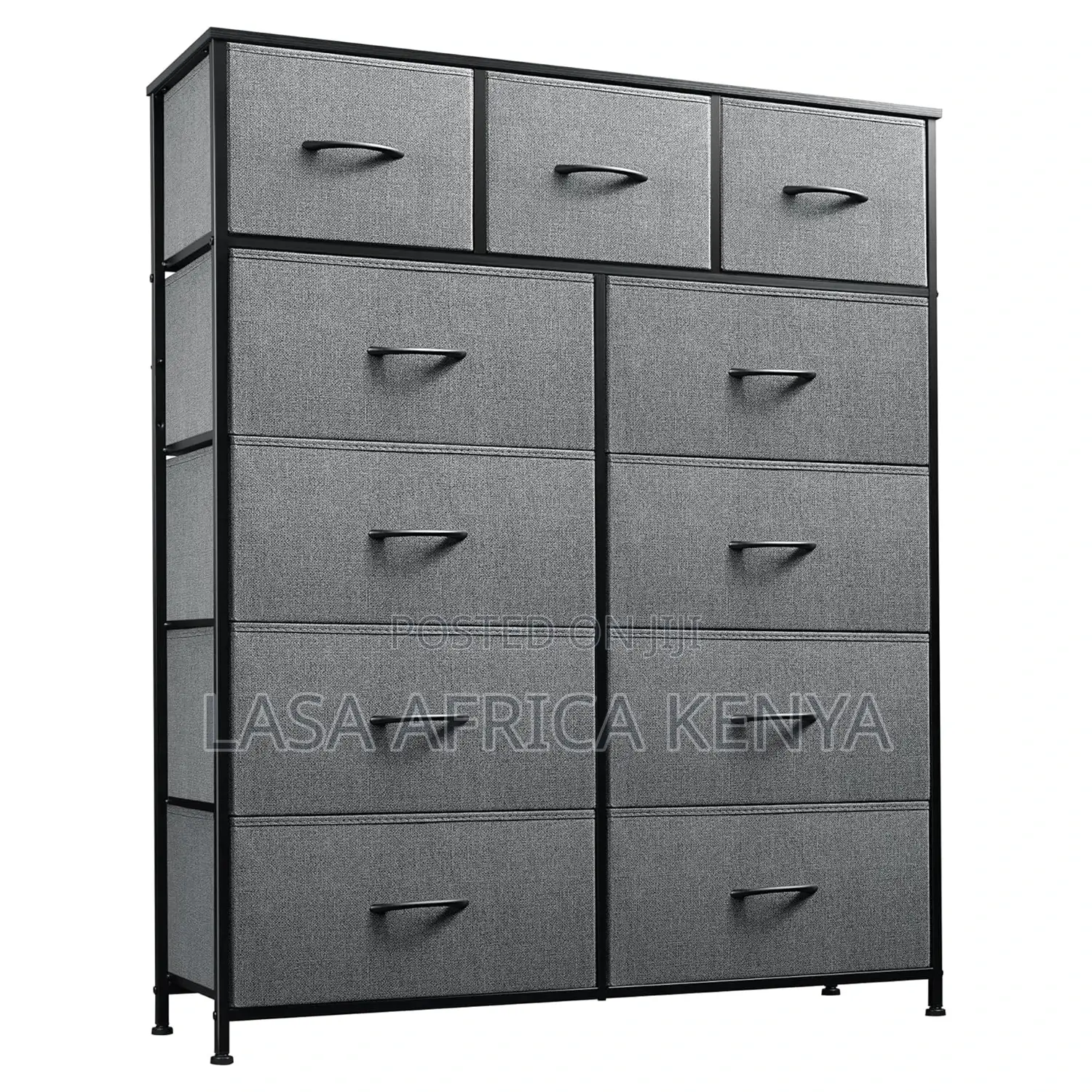 Lasa 11-Tier Fabric Storage Cabinet - Dark Grey.