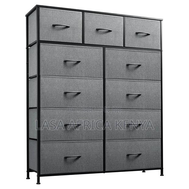 Lasa 11-Tier Fabric Storage Cabinet - Dark Grey.