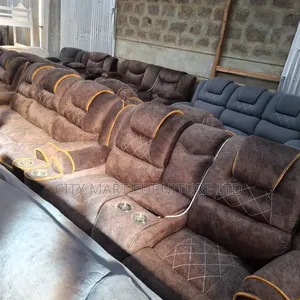 Sueded Modern 5-Seater Semi-Recliner Sofas Offers 