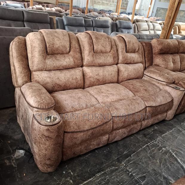 Textured Modern 5-Seater Semi-Recliner Sofas Offers