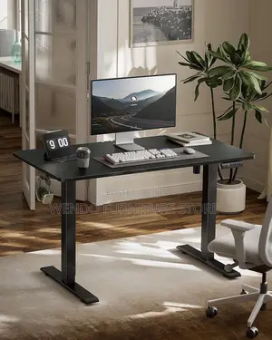 Office Desk :B1n 1.2m Black Electric Height-Adjustable Sit-Stand Desk.