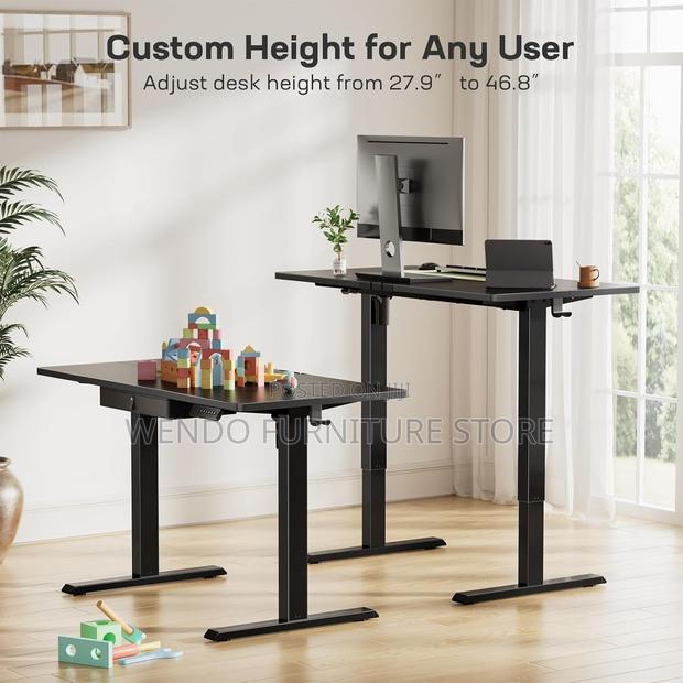 Office Desk :B1n 1.2m Black Electric Height-Adjustable Sit-Stand Desk. - thumbnail 3