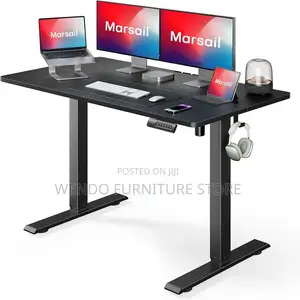 Office Desk :B1n 1.2m Black Electric Height-Adjustable Sit-Stand Desk.