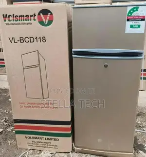 Silver Volsmart 118 Litres Double Door Refrigerator