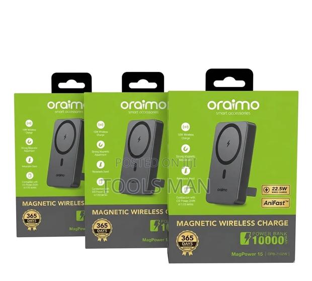 Oraimo Magpower 15 10000mah Magnetic Wireless Power Bank.