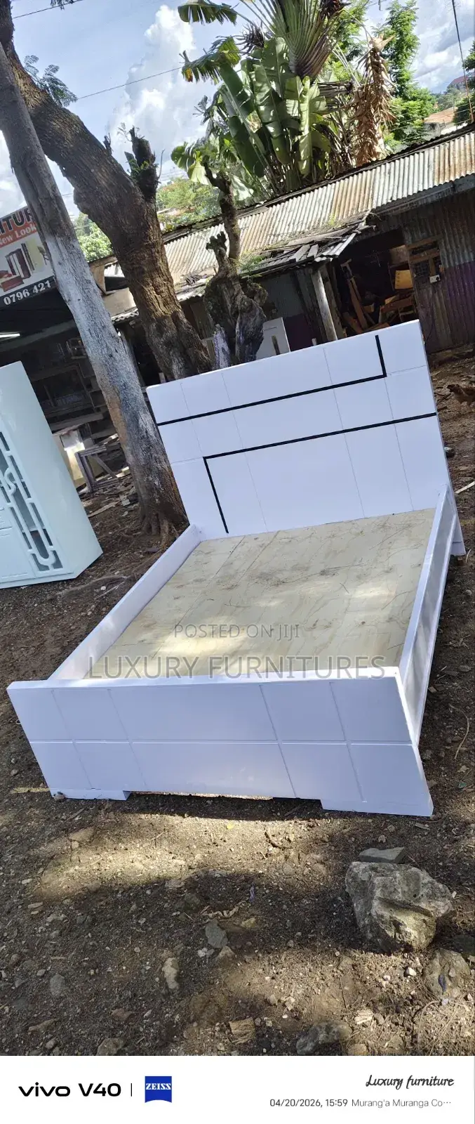 White King Size Bed 5 by 6