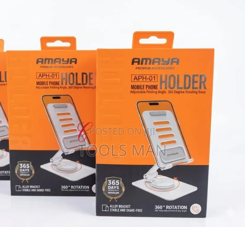 Amaya Aph-01 Metal Adjustable 360 Rotation Folding Phone Stand.