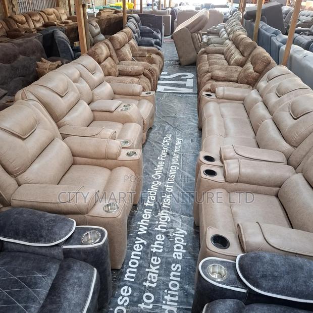 Warm-Toned Modern 5-Seater Semi-Recliner Sofas Offers