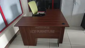 Office Desk : 1.2m L-Shaped Office Desk With Wood-Grain Finish