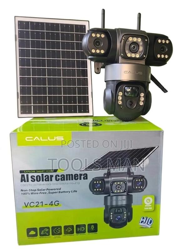 Calus Vc21-4g Triple Lens Ai Solar Powered Security Camera - 4g Sim.