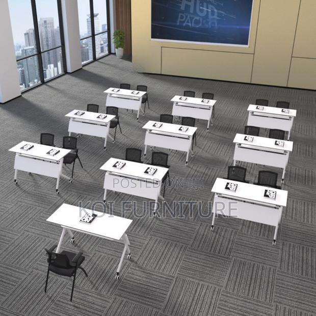 Office Desk : White 1.2-Meter Foldable Training Table - thumbnail 2