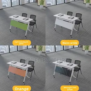 Office Desk : White 1.2-Meter Foldable Training Table