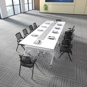 Office Desk : White 1.2-Meter Foldable Training Table