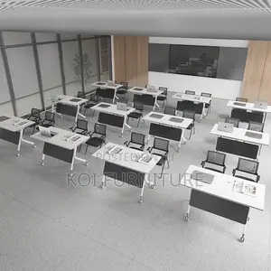 Office Desk : White 1.2-Meter Foldable Training Table
