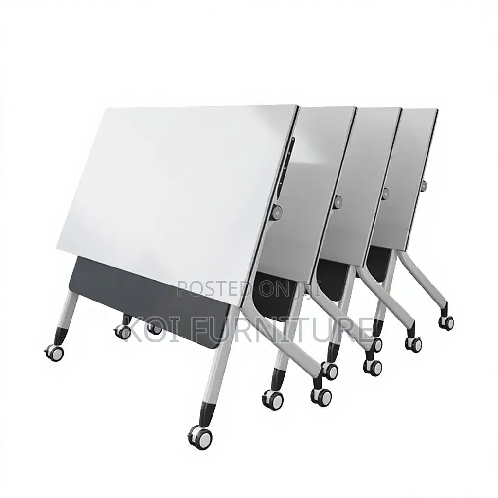 Office Desk : White 1.2-Meter Foldable Training Table