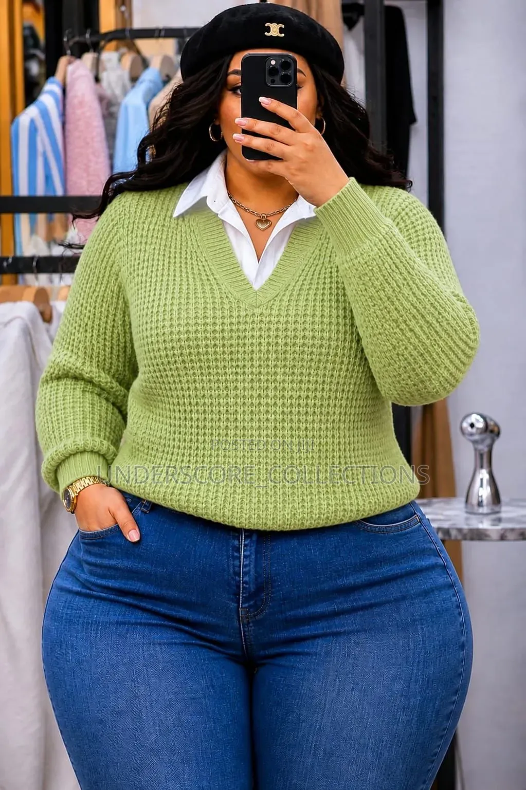 Ladies v Neck Sweaters