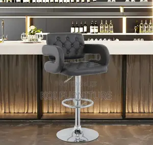 Bar Stool : Modern Black Brayden Adjustable Bar Stool