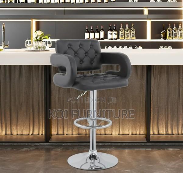 Bar Stool : Modern Black Brayden Adjustable Bar Stool - thumbnail 2