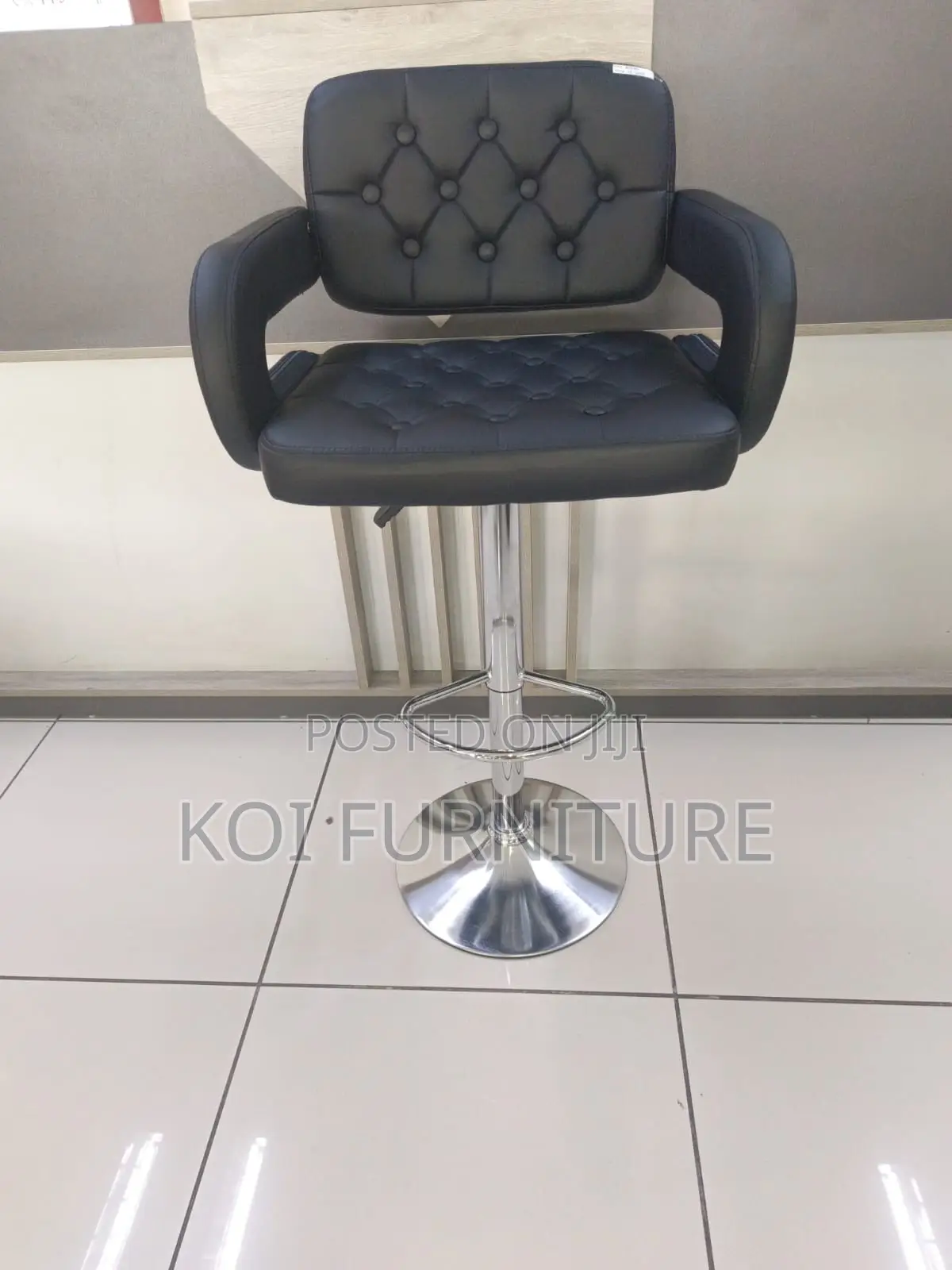Bar Stool : Modern Black Brayden Adjustable Bar Stool