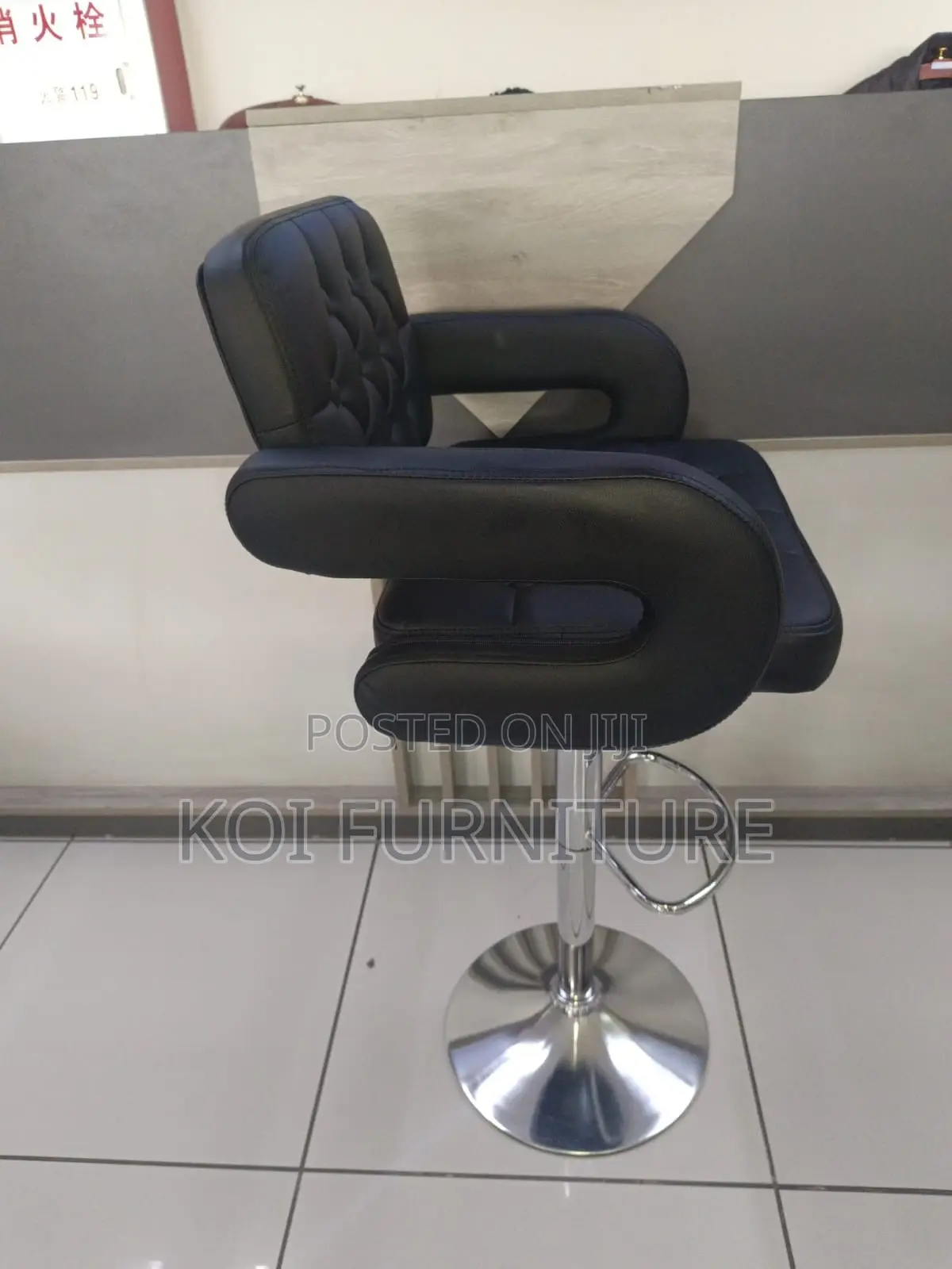 Bar Stool : Modern Black Brayden Adjustable Bar Stool
