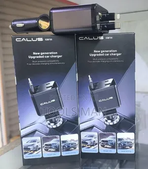 Calus Car05 4-in-1 Fast Car Charger With Built-in Cables.