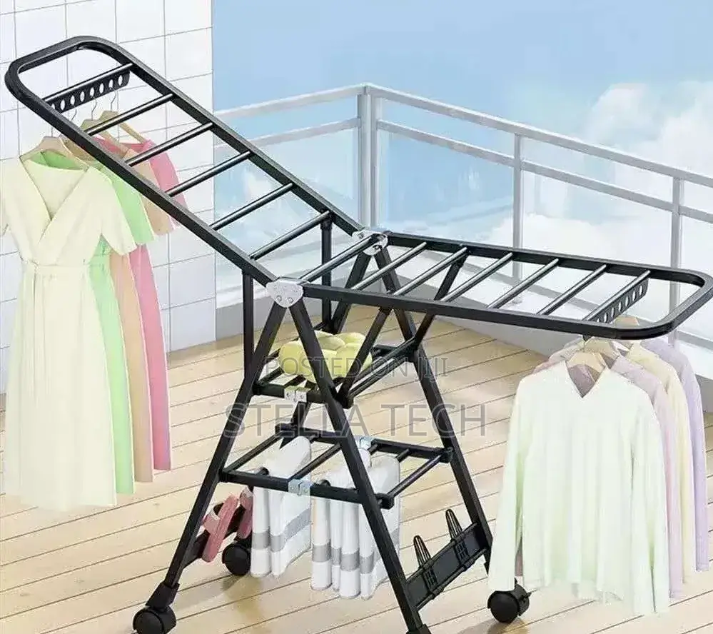 Foldable Heavy Clothes Drying Rack With Wheels