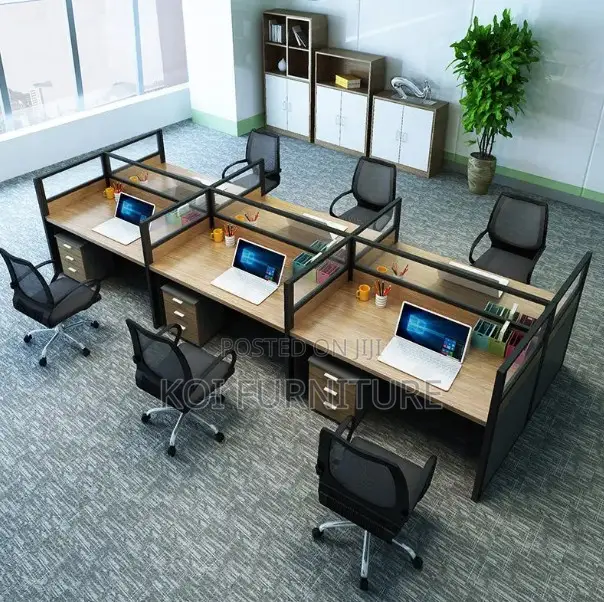 Office Desk : B90 6-person Modular Office Workstation