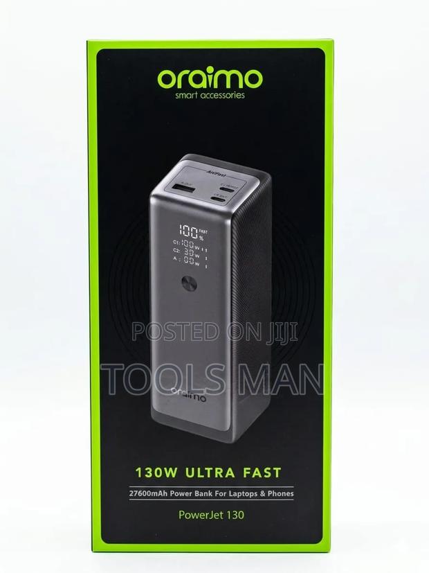 Oraimo Powerjet 130 - 27600mah 130w Fast Charging Laptop Power Bank.