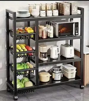 Multi-layer Kitchen Storage Rack With Movable And Lockable Wheels
