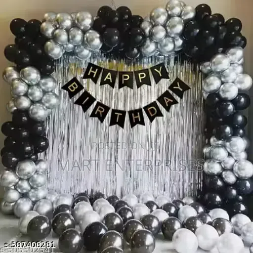 Silver Balloon Garland
