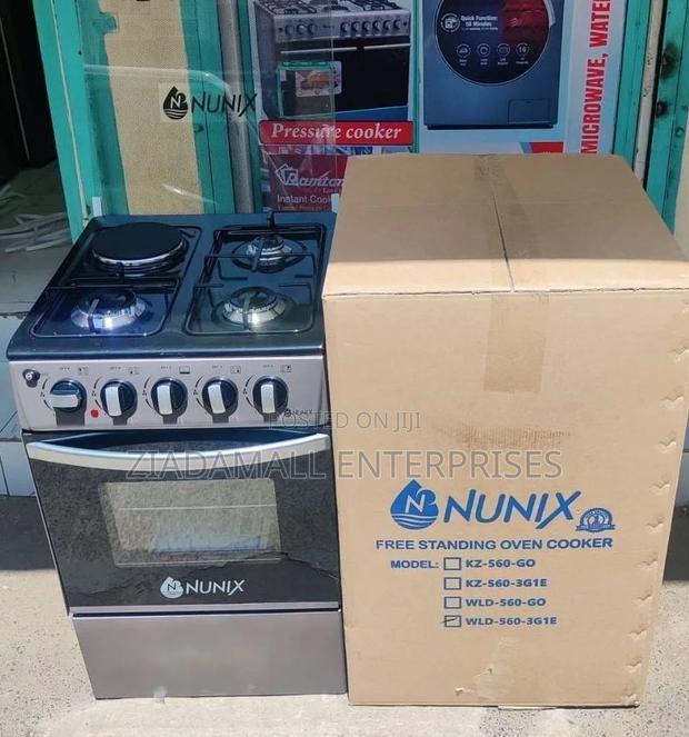 *Nunix Standing Cooker 3 Gas + 1 Electric Gas Oven (Wld-560) 50×55
