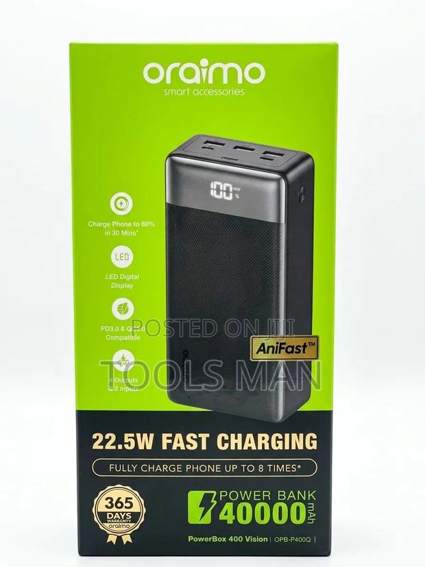 Oraimo 40000mah 22.5w Fast Charge Power Bank - Powerbox 400 Vision.