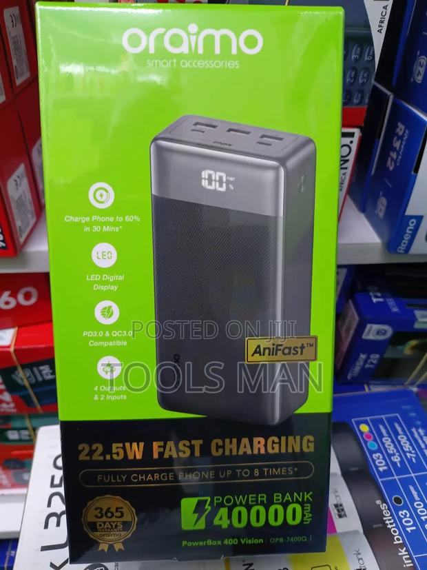 Oraimo 40000mah 22.5w Fast Charge Power Bank - Powerbox 400 Vision. - thumbnail 2
